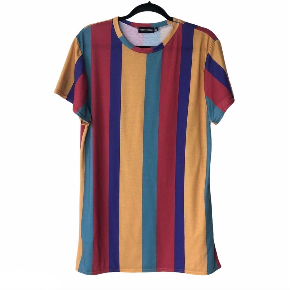 Pretty Little Thing striped short sleeve dress 8